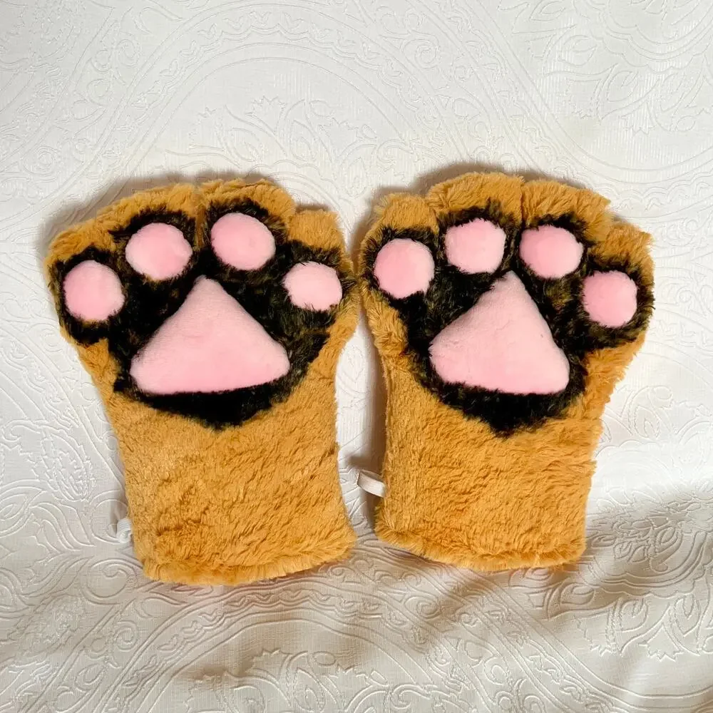 Black Orange Tiger Cat Paw Gloves Cosplay Costume Leopard Ocelot Furry Fursuit